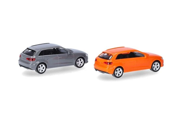 HERPA - AUDI A3 2012 arancione e grigio - 2 pezzi da assemblare - 1/87 - HER0... - Immagine 4 di 4