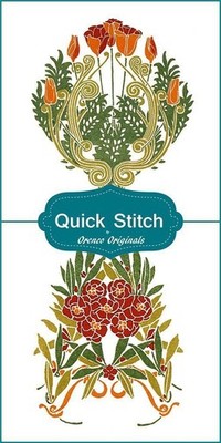 2 Different Quick Stitch Art Nouveau Designs # 7 Counted Cross Stitch Patterns