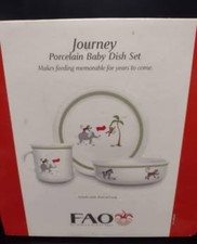 FAO Schwarz Journey Porcelain Baby Dish Set, Unopened In Box