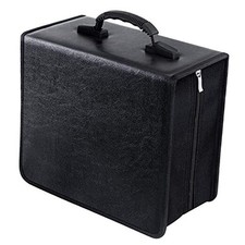 CD/DVD Binder, CD DVD Case Holder Binder 400 Capacity White binder PU Black