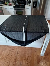 Black Sequin Table Runner, Event, Wedding, Graduation, Family Decor 24" x 15'-0"