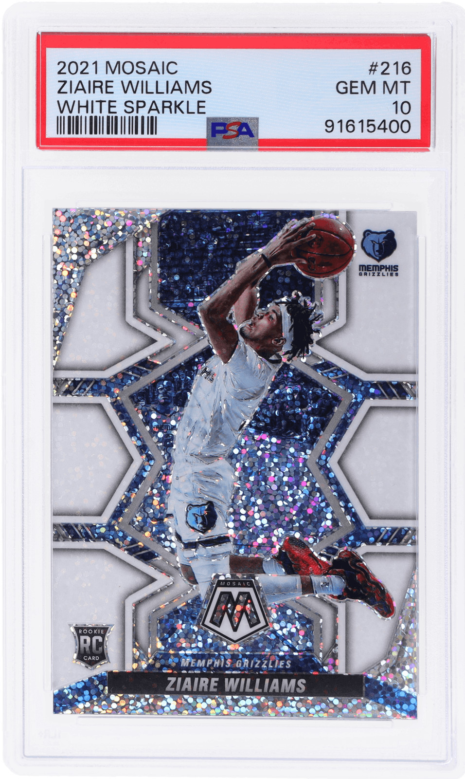 2021 Panini Mosaic Ziaire Williams White Sparkle Prizm #216 PSA 10 Rookie RC