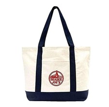Trader Joe  s Bag Canvas Reusable Heavy Cotton Basic Style Shopping Navy Large