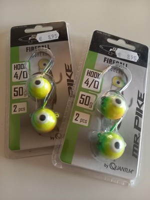 Quantum Mr. Pike Fireball Jighead 4/0 50 g 2 Stk Hechtangeln Köderfisch
