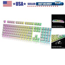 Translucent 112 Double Shot PBT Keycaps for MX Switches - White Shine Through