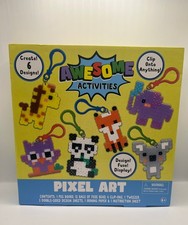Pixel Art Fuse Bead Kit 6 Designs Craft Set New Sealed
