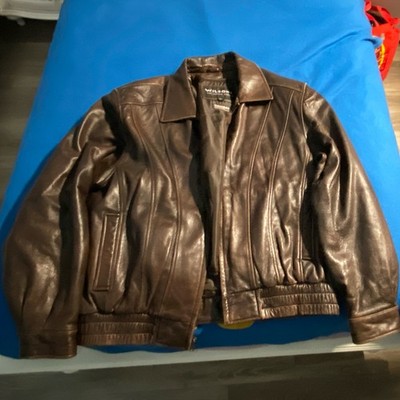 Vintage 1985 Wilson's Leather Men's Brown Leather Bomber Zip Jacket Thinsulate 
