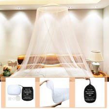 Mosquito Net Bed Canopy Dome Mosquito Netting Single to King Size Beds White