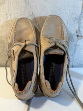 mens sperry topsiders size 9w 0777925 CH196 Leather Upper Beige