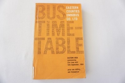1964 Eastern Counties Busfahrplan mit Karte Eastern Area Missing Rear Cover