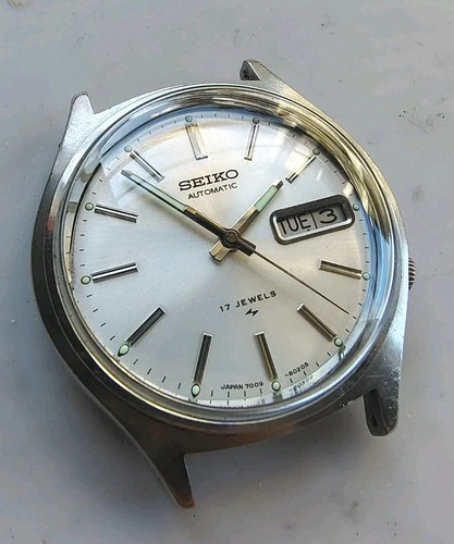 Vintage Seiko Automatic 7009-8029P Day Date Mens Watch For Restoration