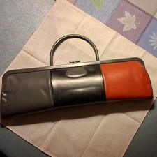 Womens Black & Red Colorblock Top Handle Bag ...