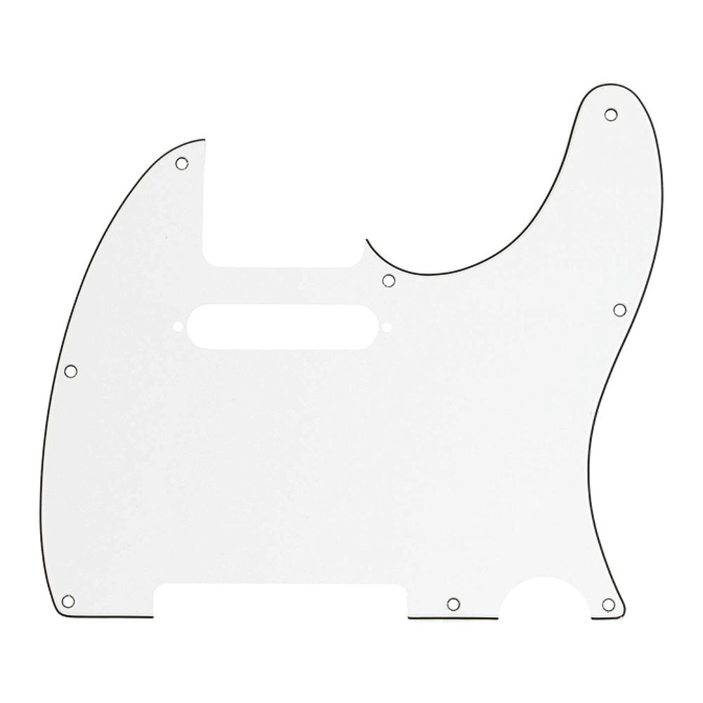 Fender 3 Ply 8 Hole Telecaster Scratchplate/Pickguard (Parchment White)