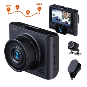 Campark 3CH GPS Dash Cam 1080P Front Inside and Rear Car Camera Night Vision