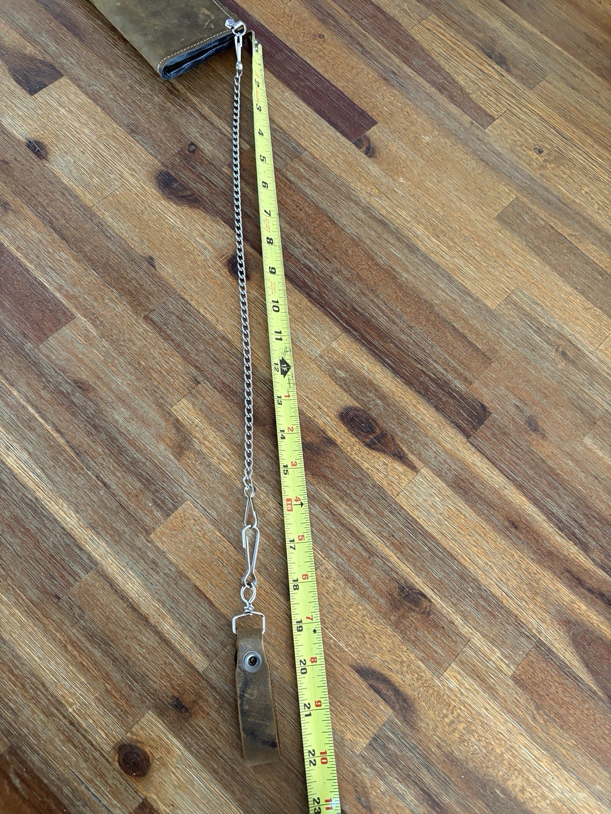 Leather Wallet Chain Mens Brown Western Bifold Wallet 6.5” X 3.5” Never Used