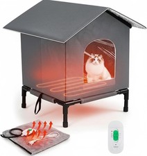 Heated Cat House for Outdoor Cats Insulated Weatherproof Shelter NAWEST VERSION