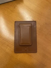 Mark And Graham Leather Money Clip Wallet Tan NWOT Flaw Read