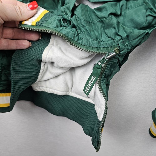 Starter Jacket Youth Size Medium Green Windbreaker Green Bay Packers Vintage - Picture 5 of 8