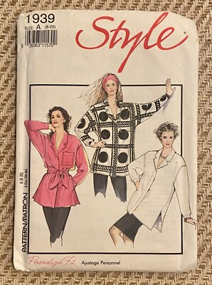 Style 1939 Sewing Pattern Personalized Fit Misses Shirt and Sash Sz 8-20 UNCUT