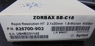 Agilent 826700-902 Zorbax Extend-SB-C18 HPLC Column 2.1x20mm 1.8-Micron 600Bar