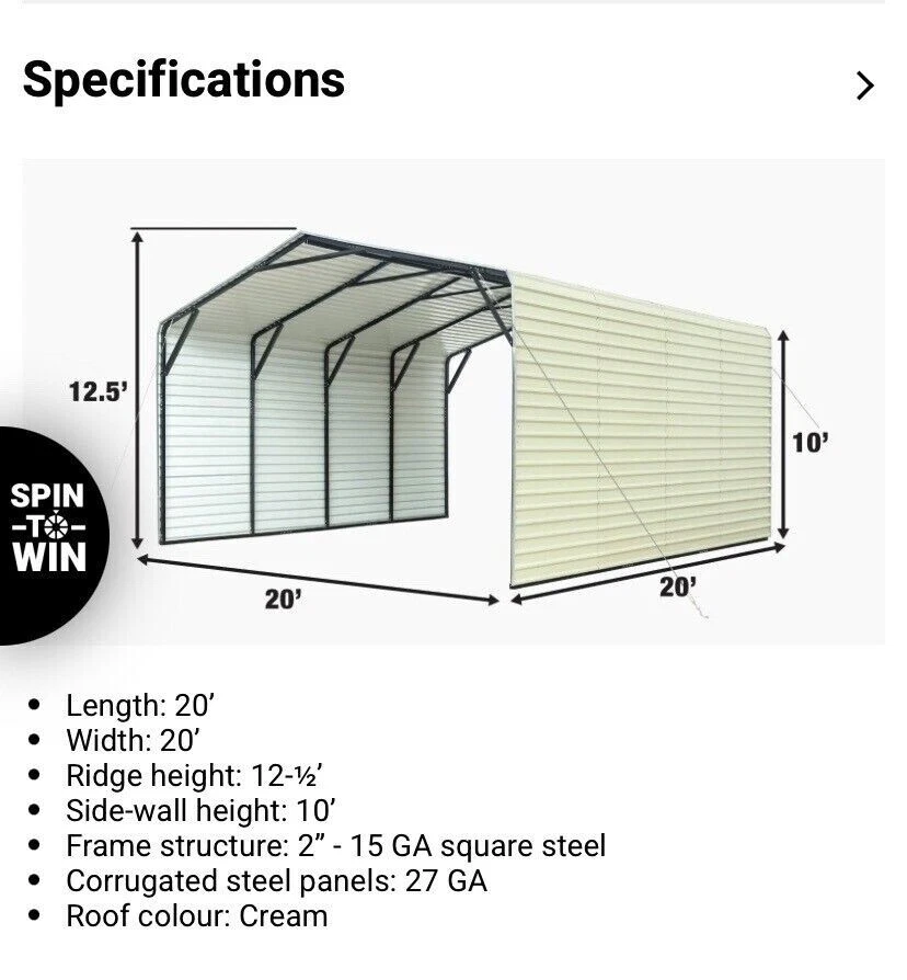 Cochera metálica 20x20 nueva en caja Foto 2 de 4