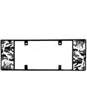 Camo Black And White Designer License Plate Frame Camo Black And White Designer License Plate Frame