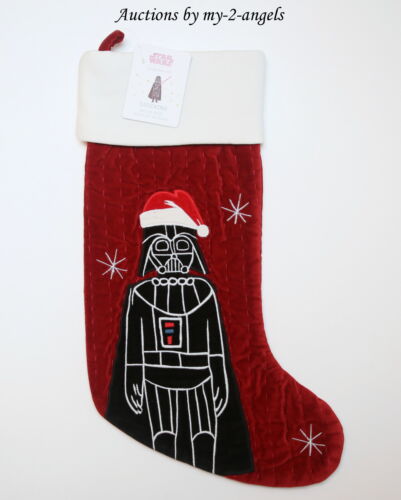 Pottery Barn Kids STAR WARS DARTH VADER Christmas Quilted Stocking NO NAME MONO - Picture 1 of 1