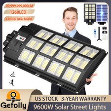 Gefolly SL-9600W Commercial Super Large Solar Street Lights Outdoor Dusk to Dawn