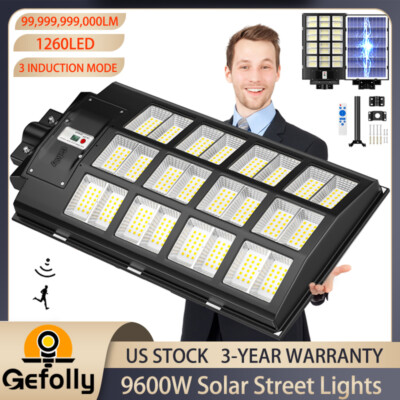 #ad Gefolly SL 9600W Commercial Super Large Solar Street Lights Outdoor Dusk to Dawn $158.30