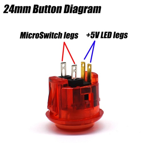 8 Pcs Arcade LED Push Buttons Game DIY Kit Clear Replace for OBSF OBSC OBSN +5V - Picture 15 of 68