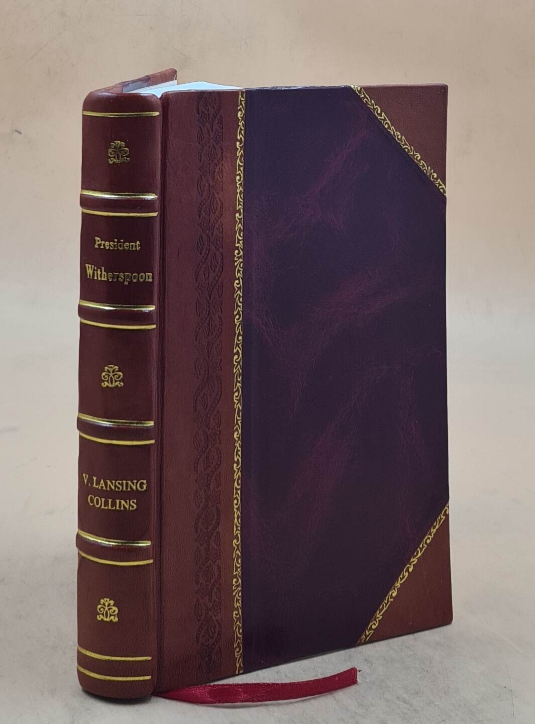 President Witherspoon Biography by Varnum Lansing Collins Leather Bound Edition
