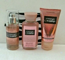Bath & Body Works -A Thousand Wishes- 4 piece Bag Body Cream Gel Mist NEW Travel