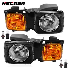 HECASA Headlights Driver & Passenger Side For Hummer H3 Sport Utility 2006-2010