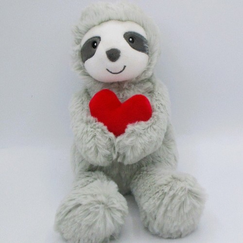 Carter's Plush Stuffed Animal Gray Sloth W/ Red Heart 12" 2019