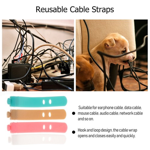 16 Pcs Cord Keeper Cable Winder Tie Silicone Organizer Charging Wrap - Photo 10/11