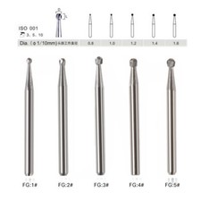 Fresas redondas de carburo de tungsteno dental FG1-FG5 Alta velocidad USA