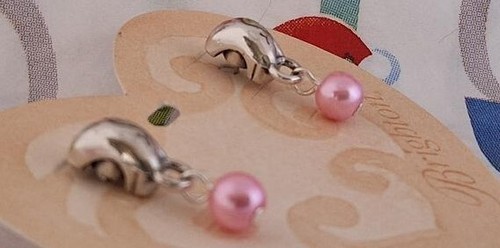 Brighton CALYPSO "CUSTOM MADE" BUBBLE GUM PINK PEARL Huggie Post Drop Earrings - Picture 2 of 2