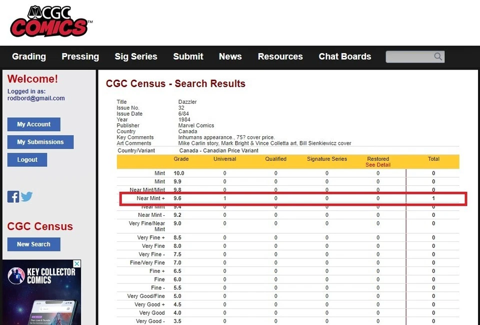 Dazzler #32 1984 CANADIAN Variant Price Only 1 Census Sienkiewicz Cover CGC 9.6 - Image 2 of 4