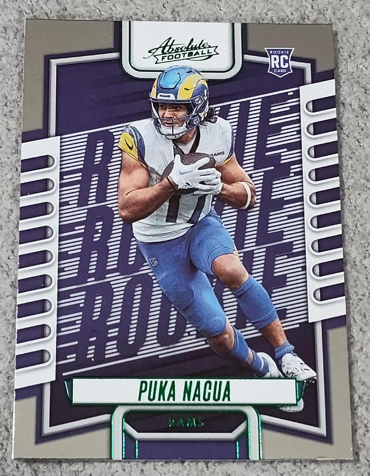 Puka Nacua 2023 Absolute Football Green Foil #189 Rookie Los Angeles Rams RC
