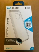 New Speck Presidio Clear Case for Samsung Galaxy S9, Protection Grip Skin Cover