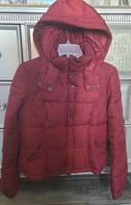 Hydraulic Dark Burgundy Down Lady's Detachable Hood Jacket In Small-medium. Mint