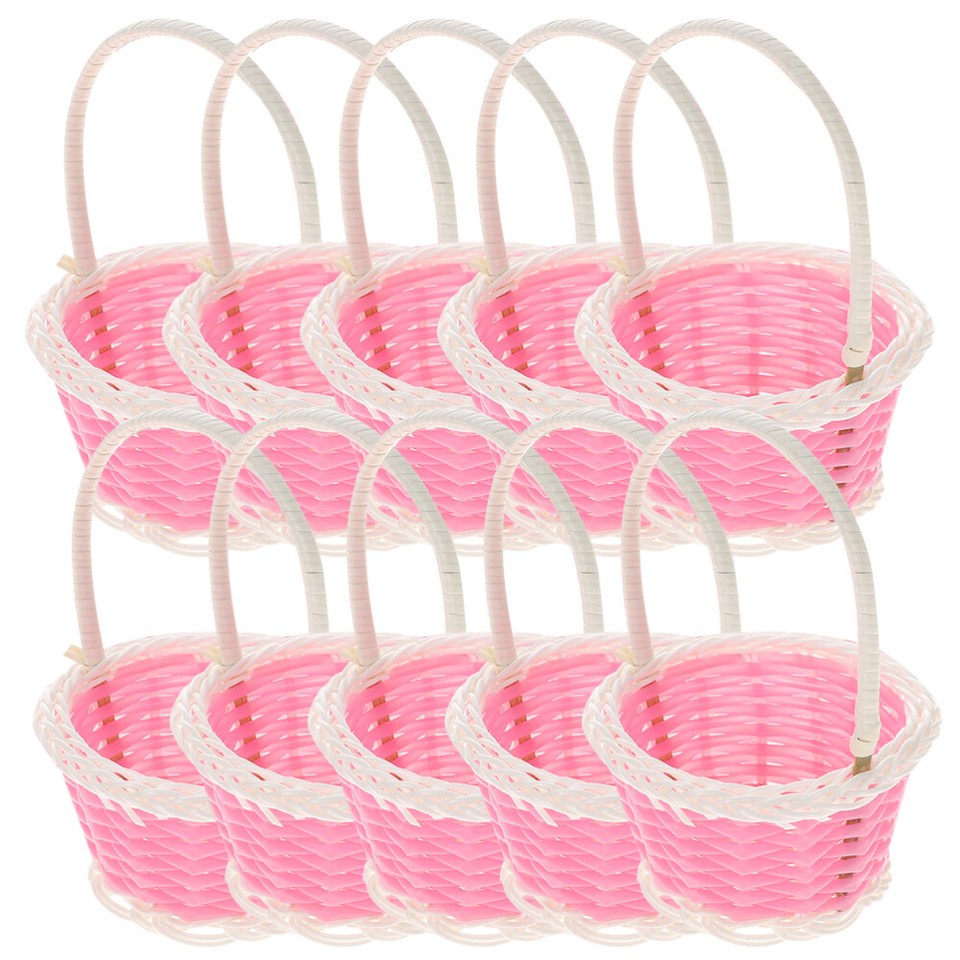 10 Pcs Rattan Shopping Basket Mini Picnic for Kids Toy Miniature eBay