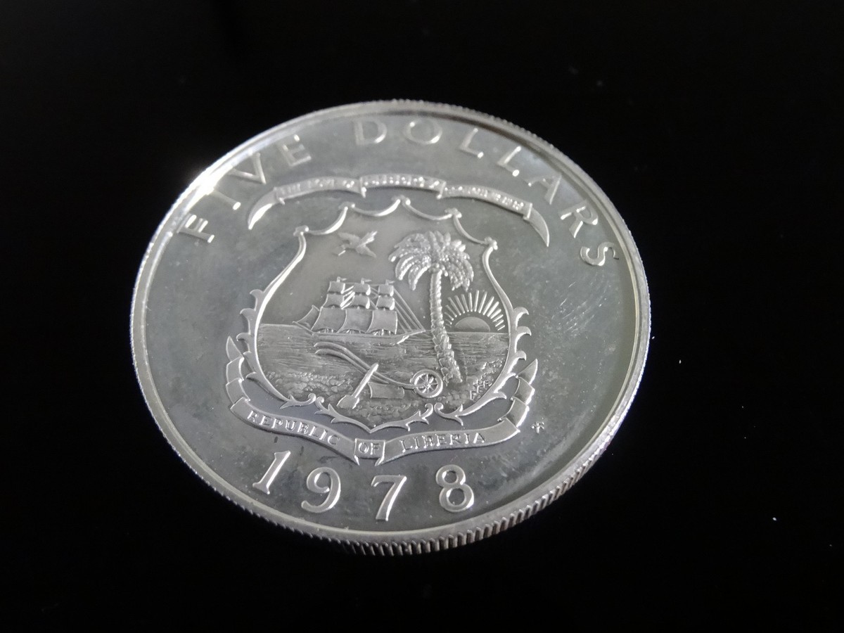 1974 PROOF REPUBLIC OF LIBERIA FIVE DOLLAR COIN | eBay
