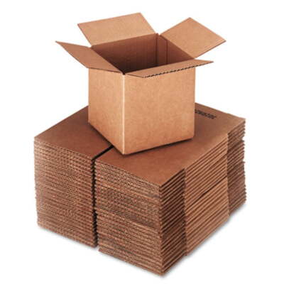 General Brown Corrugated - Cubed Fixed-Depth Shipping Boxes, 6x6x6, 25/Bundle