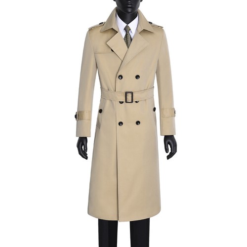 Men's Knee-length Handsome Extra-long Trench Coat Slim Coat Fashionable Coats - Picture 11 of 14