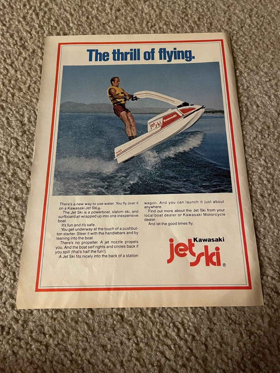 Vintage 1978 KAWASAKI JET SKI PRINT AD 1970s 