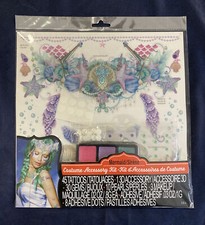 Mermaid Costume Accessory Kit: Tattoos, Adhesives, Makeup, Gems - Halloween NEW