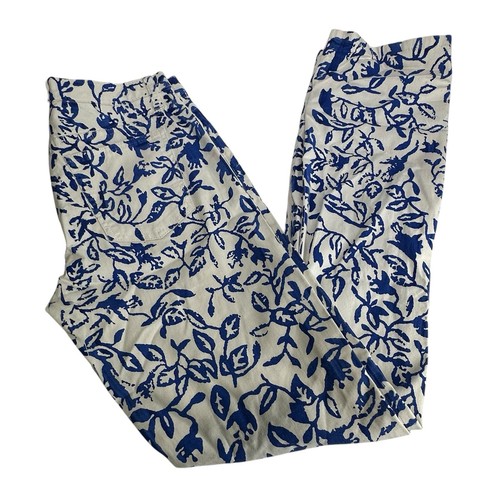 Current/Elliott X DVF The Classic Skinny Blue White Floral Printed Jeans Size 32 - Picture 8 of 10