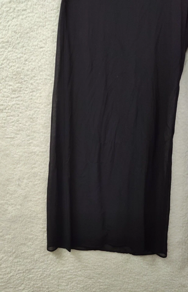 Xoxo Women Jumpsuit 7/8 Black Poly Blend Sequin Off Shoulder Wide Leg Pants - Image 4 of 4