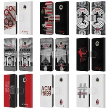 OFFICIAL AC MILAN ADULTS LEATHER BOOK WALLET CASE COVER FOR MOTOROLA PHONES